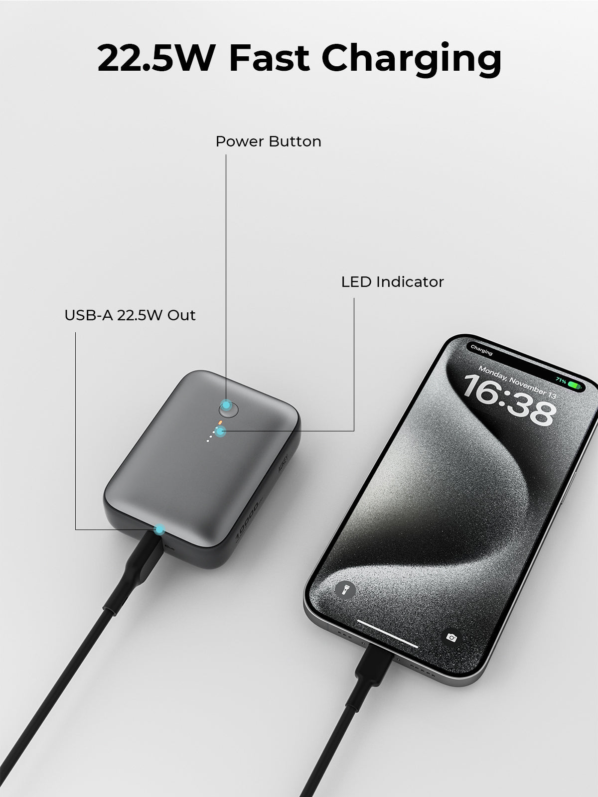AUKEY Spark Mini 10000 Compact Fast Charging Power Bank (PB-Y55) Tristar Online