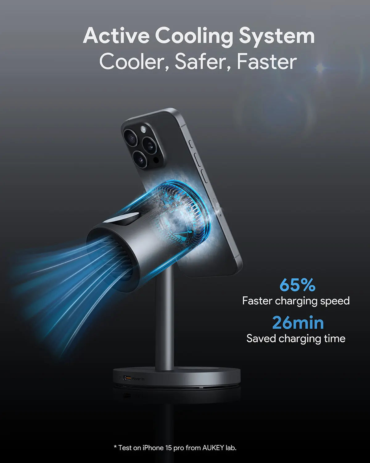 Aukey MagFusion 3-in-1 Pro Qi2 Magnetic Fast Wireless Charging Station with Active Cooling (LC-MC311A) Tristar Online