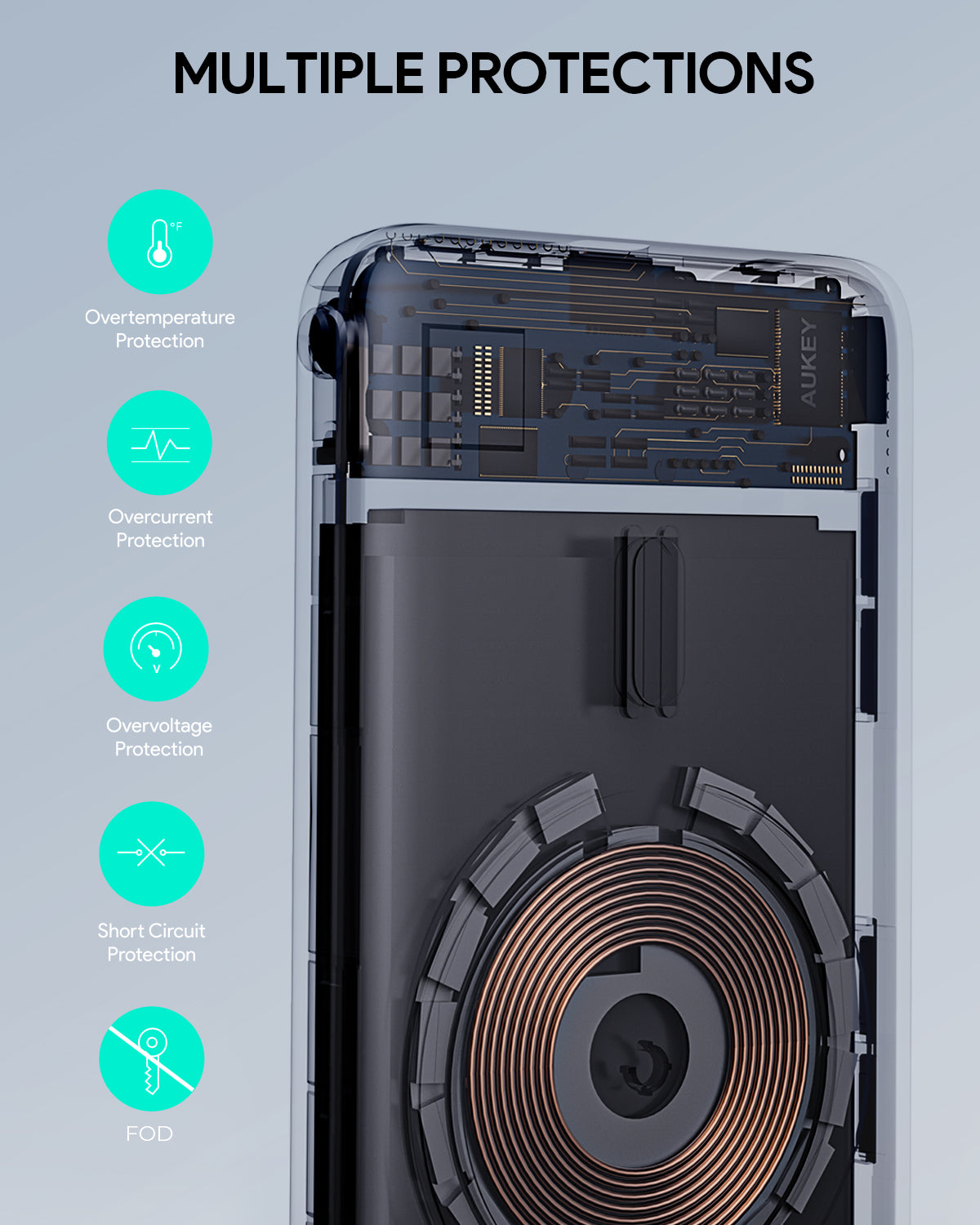 Aukey MagLinnk 6700mAh Magnetic Wireless Charging Power Bank (PB-MS01) Tristar Online