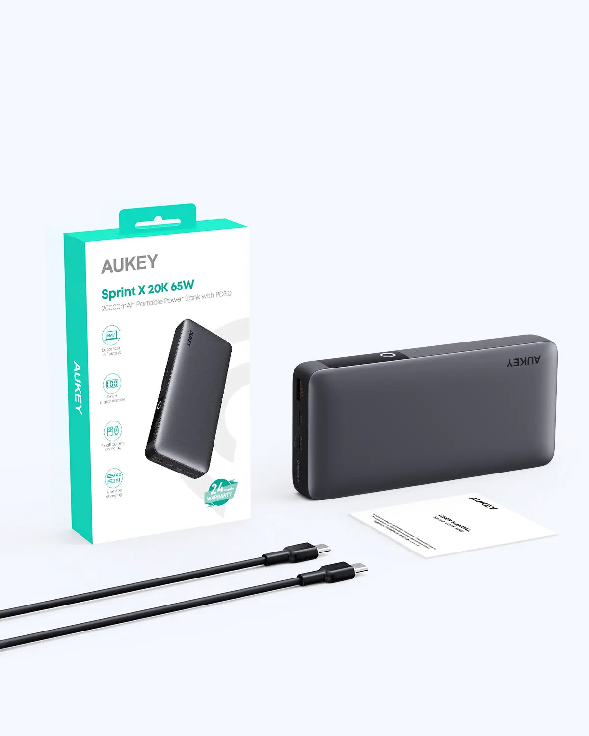Aukey Sprint X 20K 65W 20000mAh Portable Power Bank with PD3.0 (PB-Y43) Tristar Online