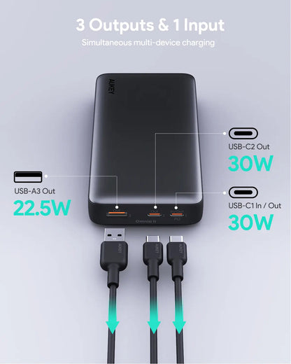Aukey Sprint X 20K 30W 20000mAh Portable Power Bank with PD3.0 (PB-Y42) Tristar Online