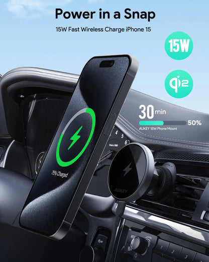 Aukey MagLink Dash Magnetic Fast Wireless Charging Phone Mount (HD-MC13) Tristar Online