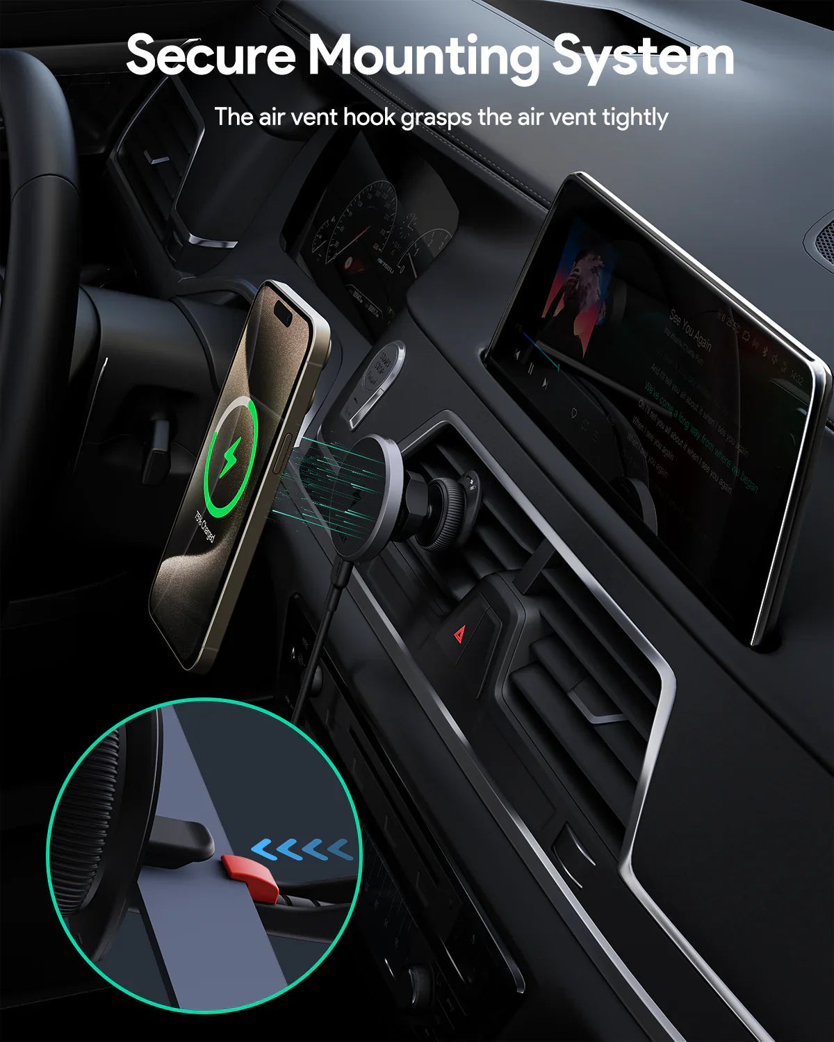 Aukey MagLink Dash Magnetic Fast Wireless Charging Phone Mount (HD-MC13) Tristar Online
