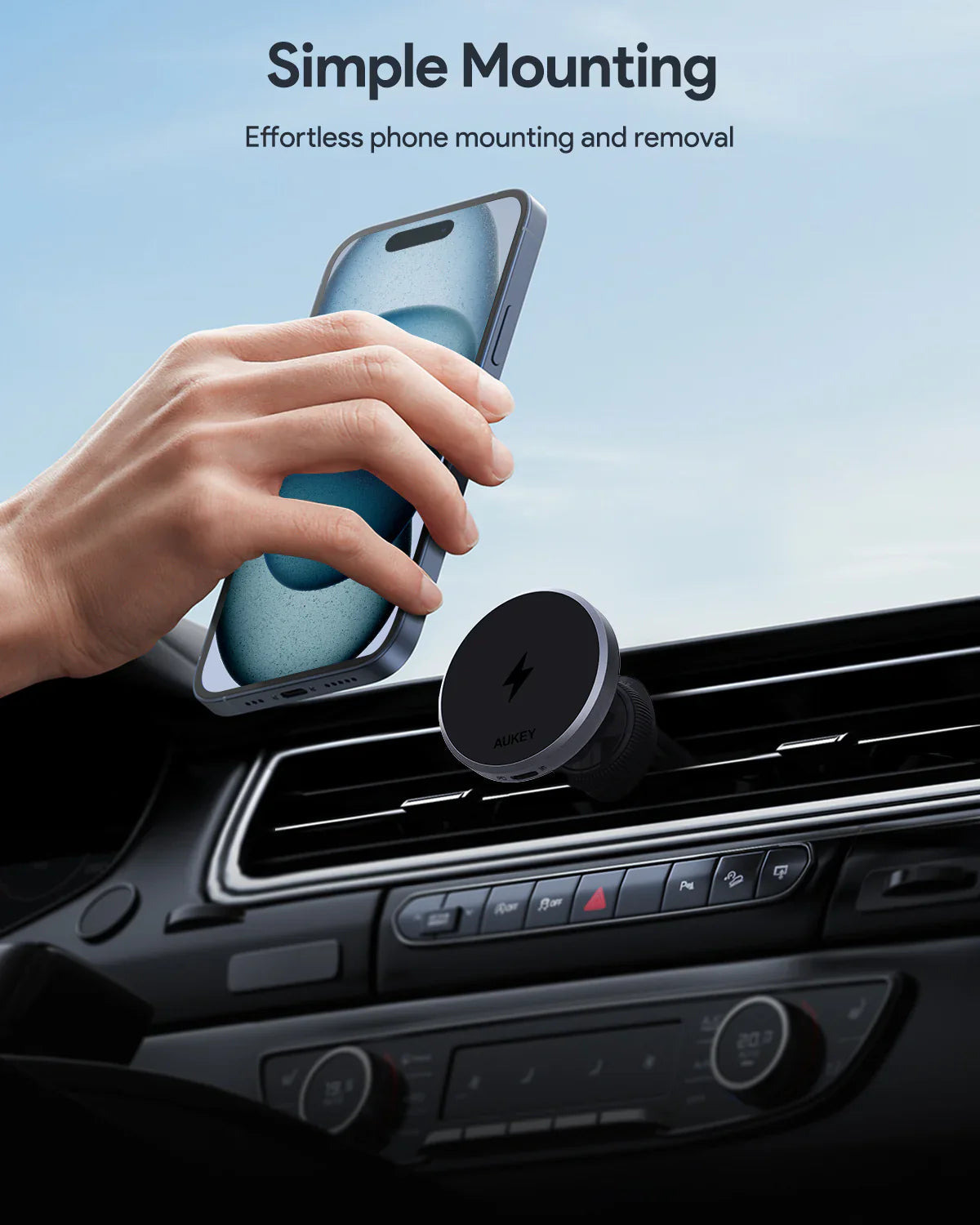 Aukey MagLink Dash Magnetic Fast Wireless Charging Phone Mount (HD-MC13) Tristar Online