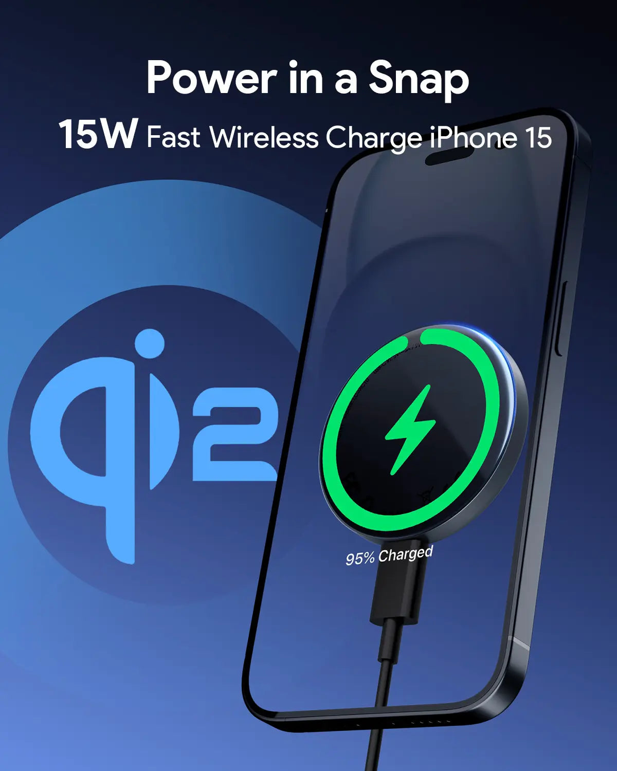 Aukey Magfusion Aura Qi2 Magnetic Fast Wireless Charger (LC-MC10) Tristar Online