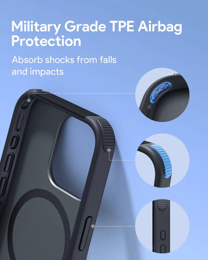 Aukey Urban Guard Elite Magnetic Hard-Shell iPhone 15 Pro Phone Case - Dark Gray (UG10C) Tristar Online