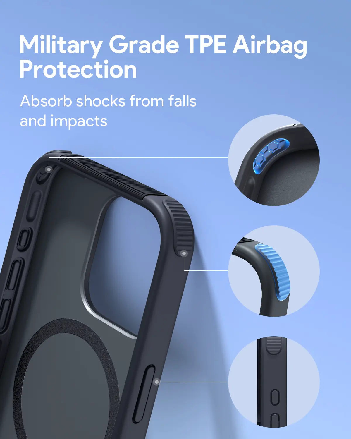 Aukey Urban Guard Elite Magnetic Hard-Shell iPhone 15 Pro Max Phone Case - Dark Gray (UG10D) Tristar Online