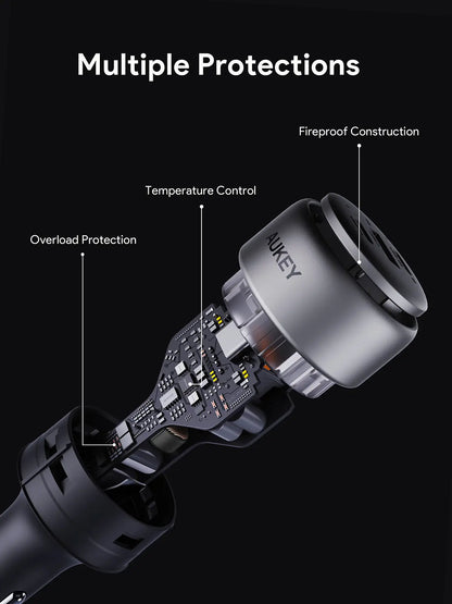 Aukey Pathfinder Mix 3 66W Fast Charging Car Charger (CC-P1) Tristar Online