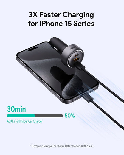 Aukey Pathfinder Mix 3 100W Fast Charging Car Charger 100W (CC-P3) Tristar Online