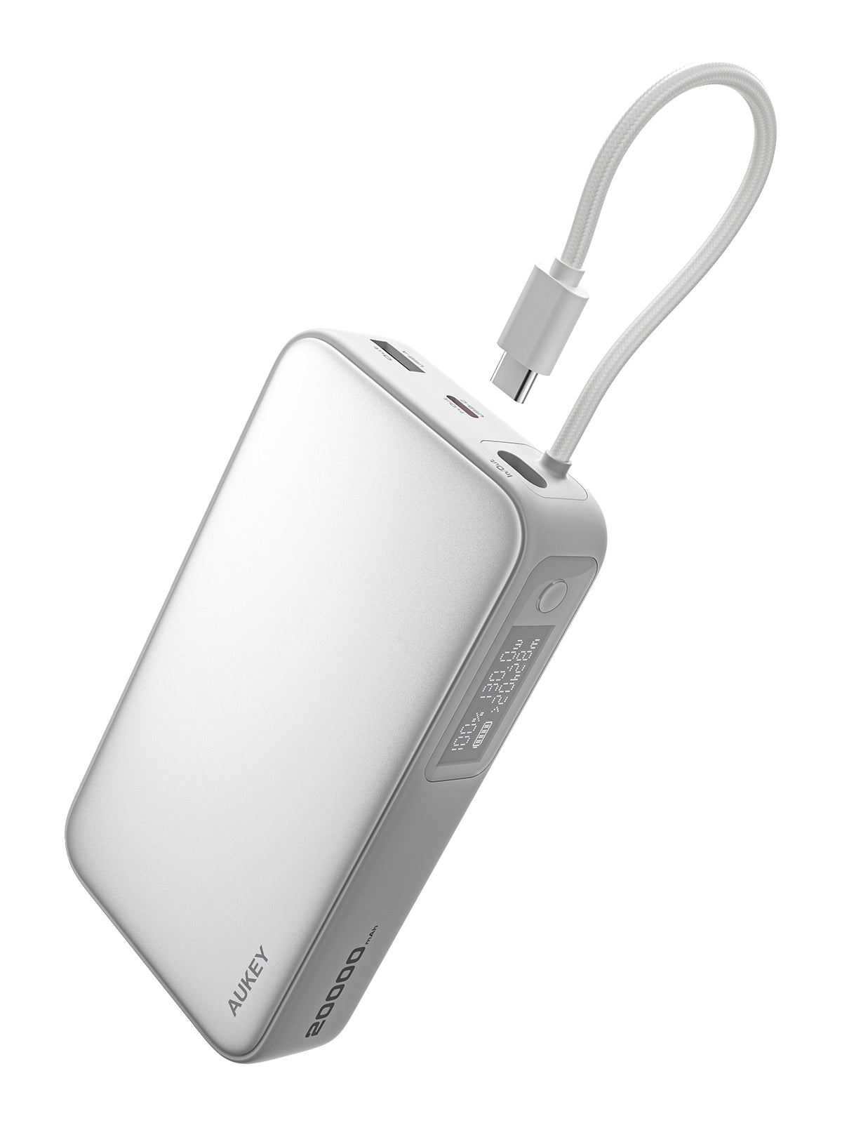 Aukey Spark Sling 20000 Compact Fast Charging Power Bank with Built-in USB-C Cable (PB-Y48) Tristar Online