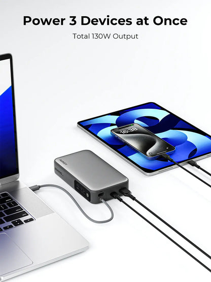 Aukey Spark Sling 20000 Compact Fast Charging Power Bank with Built-in USB-C Cable (PB-Y48) Tristar Online