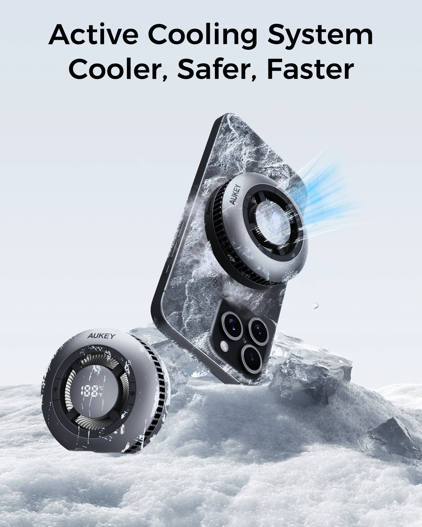 Aukey Magfusion GameFrost Magnetic Wireless Charger with Active Cooling (LC-G10) Tristar Online