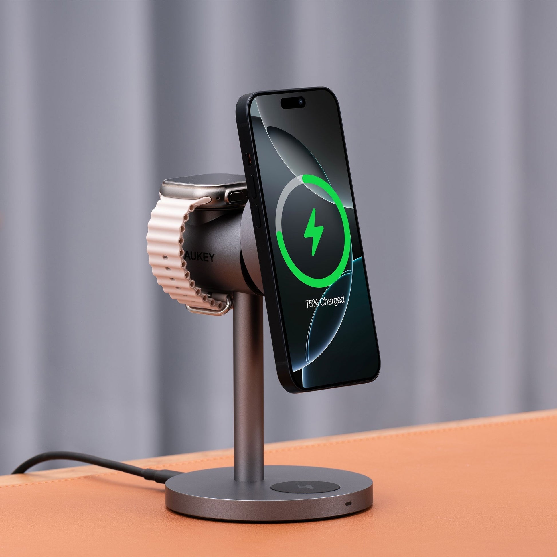 Aukey MagFusion 3-in-1 Qi2 Magnetic Fast Wireless Charging Station (LC-MC311) Tristar Online