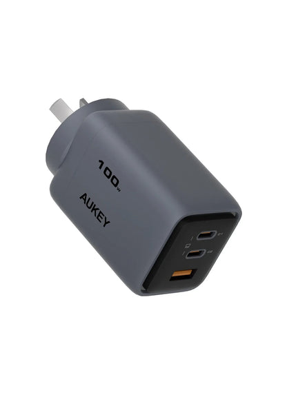 Aukey Comet 100W PD Fast Wall Charger GaN USB-C with 100W 1.8m USB-C to C Cable (PA-C5) Tristar Online