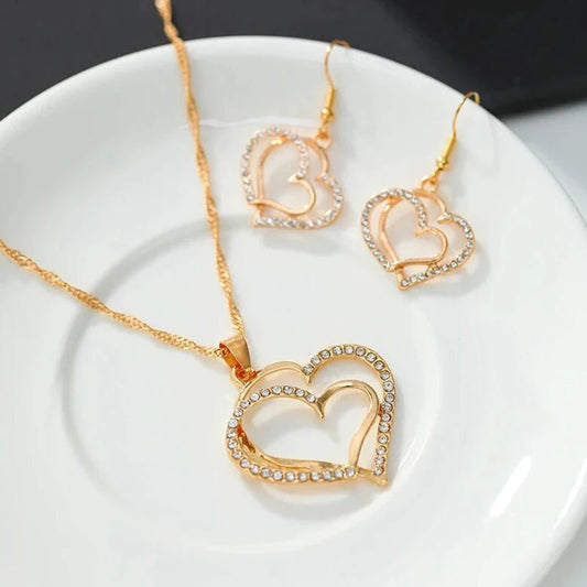 Heart Shaped Rhinestone Jewelry Set for Women Tristar Online