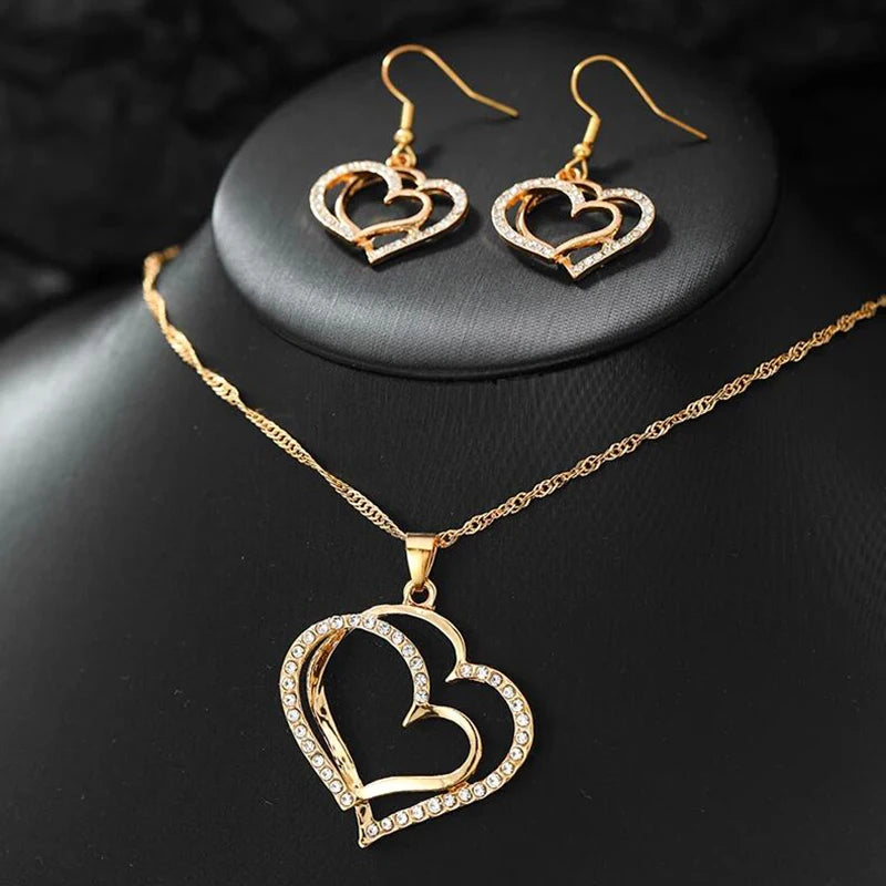 Heart Shaped Rhinestone Jewelry Set for Women Tristar Online