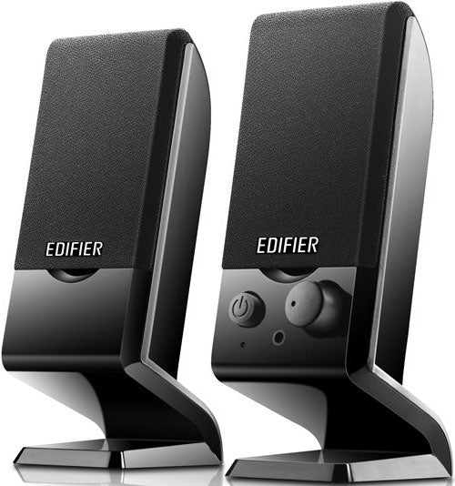 Edifier M1250 2.0 USB Powered Compact Multimedia Speakers - 3.5mm AUX/Flat Panel Design Satellites/Built in Power/Volume controls/Black Tristar Online