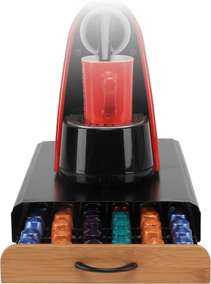 CARLA HOME Coffee Pods Holder Storage Drawer Compatible with 60 Nespresso Pods for Kitchen Storage & Organisation (Natural) Tristar Online
