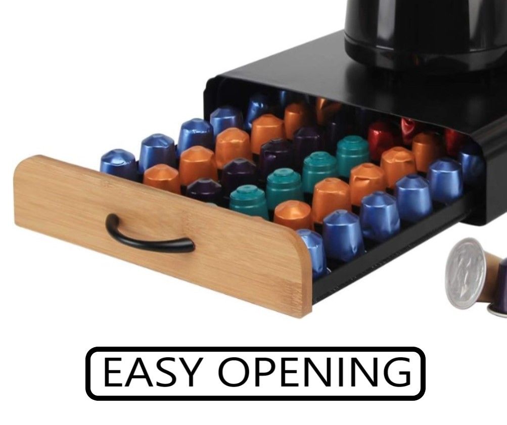 CARLA HOME Coffee Pods Holder Storage Drawer Compatible with 60 Nespresso Pods for Kitchen Storage & Organisation (Natural) Tristar Online
