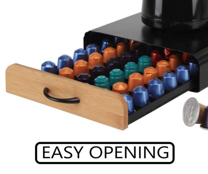 CARLA HOME Coffee Pods Holder Storage Drawer Compatible with 60 Nespresso Pods for Kitchen Storage & Organisation (Natural) Tristar Online