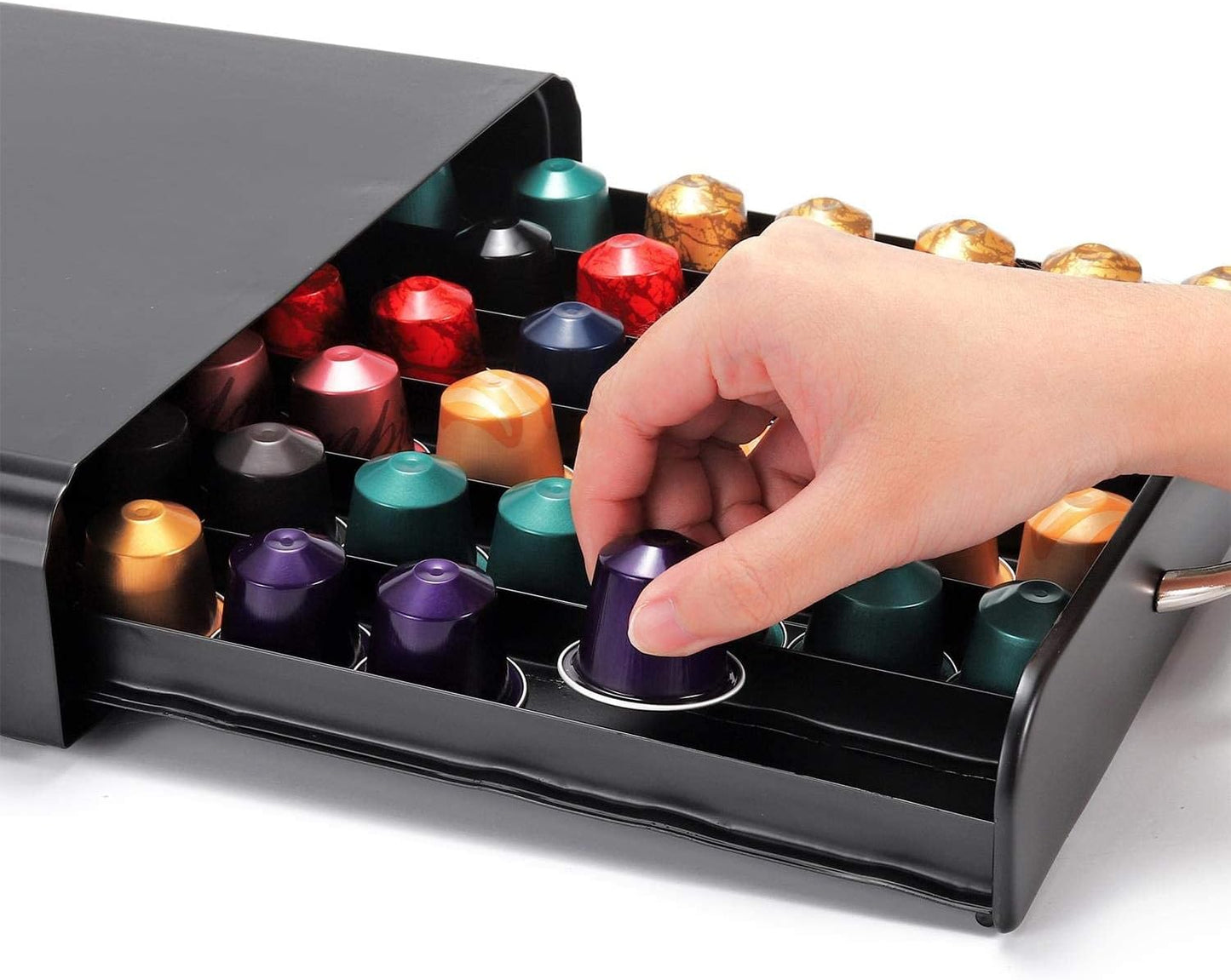 CARLA HOME Coffee Pods Holder Storage Drawer Compatible with 60 Nespresso Pods for Kitchen Storage & Organisation (Black) Tristar Online