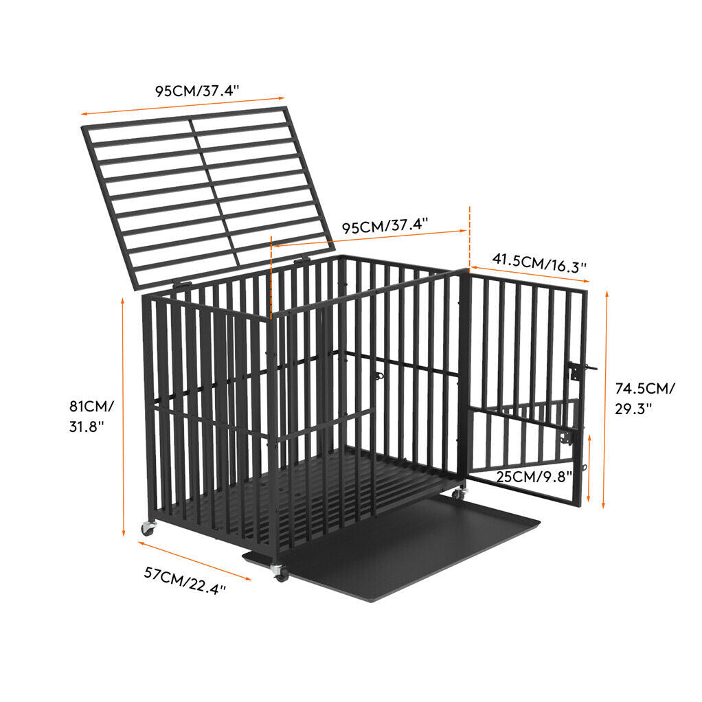 38 Heavy Duty Dog Cage Large XL XXL Pet Kennel on Wheels Tristar Online