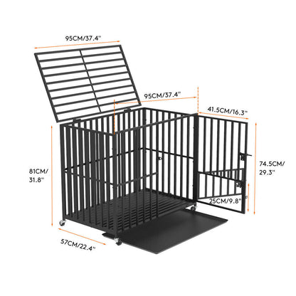 38 Heavy Duty Dog Cage Large XL XXL Pet Kennel on Wheels Tristar Online