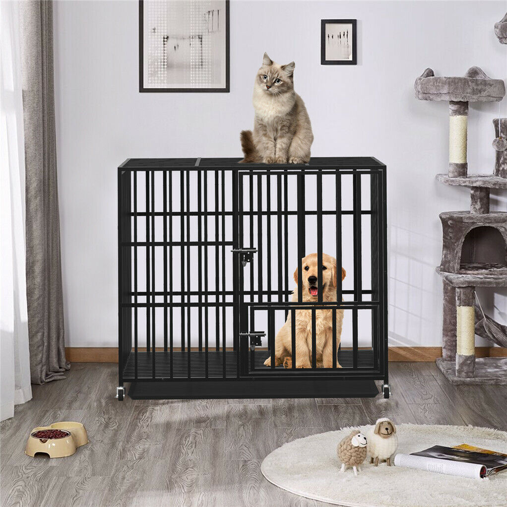 42 XL Heavy Duty Dog Cage Playpen Kennel w/ Wheels Tristar Online