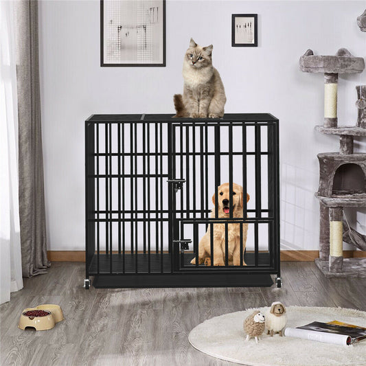 42 XL Heavy Duty Dog Cage Playpen Kennel w/ Wheels Tristar Online