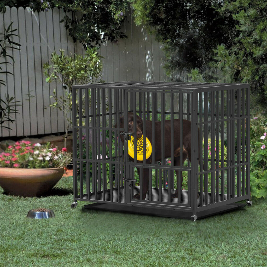46 XXL Heavy Duty Dog Cage Jumbo Large Pet Kennel on Wheels Tristar Online