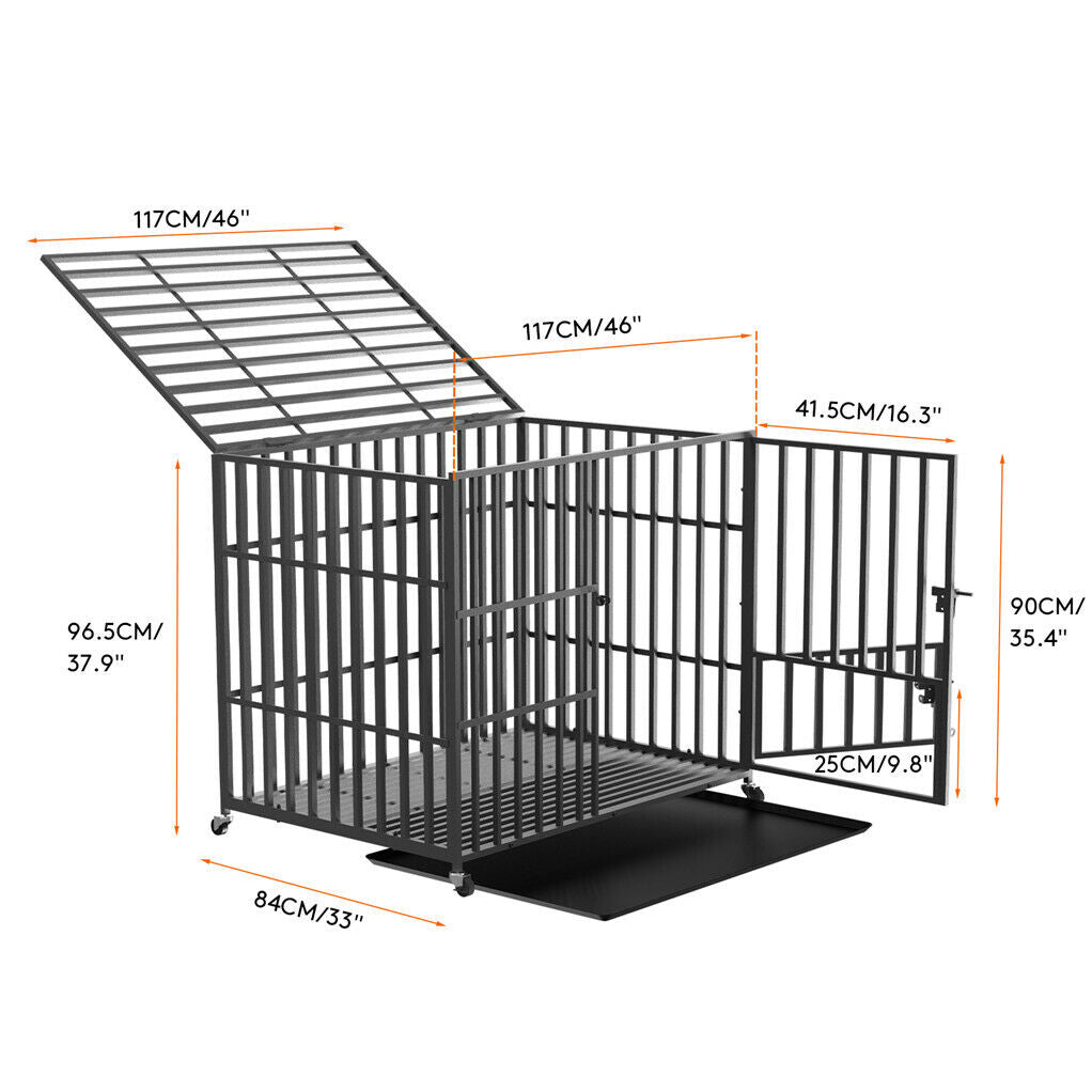 46 XXL Heavy Duty Dog Cage Jumbo Large Pet Kennel on Wheels Tristar Online