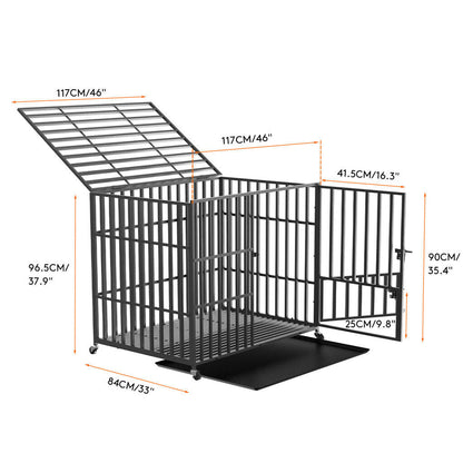 46 XXL Heavy Duty Dog Cage Jumbo Large Pet Kennel on Wheels Tristar Online