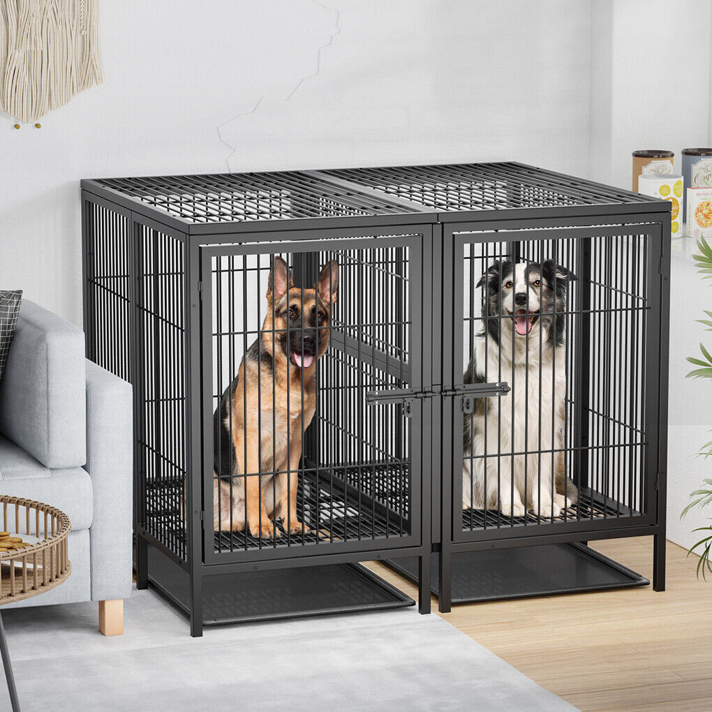 52 XXXL Heavy Duty Dog Cage Large Breed Kennel on Wheels Tristar Online