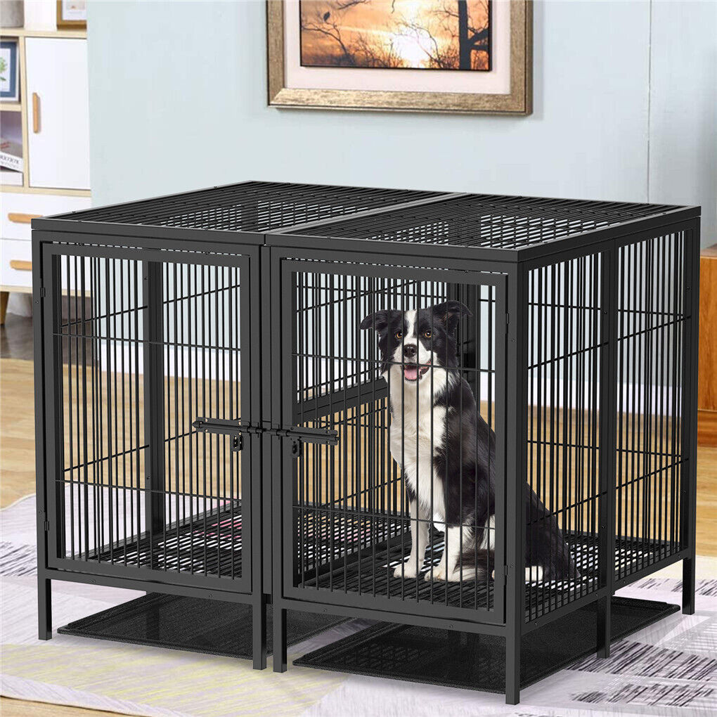 52 XXXL Heavy Duty Dog Cage Large Breed Kennel on Wheels Tristar Online