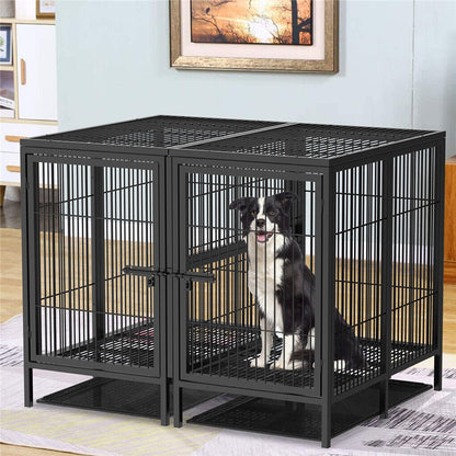 52 XXXL Heavy Duty Dog Cage Large Breed Kennel on Wheels Tristar Online