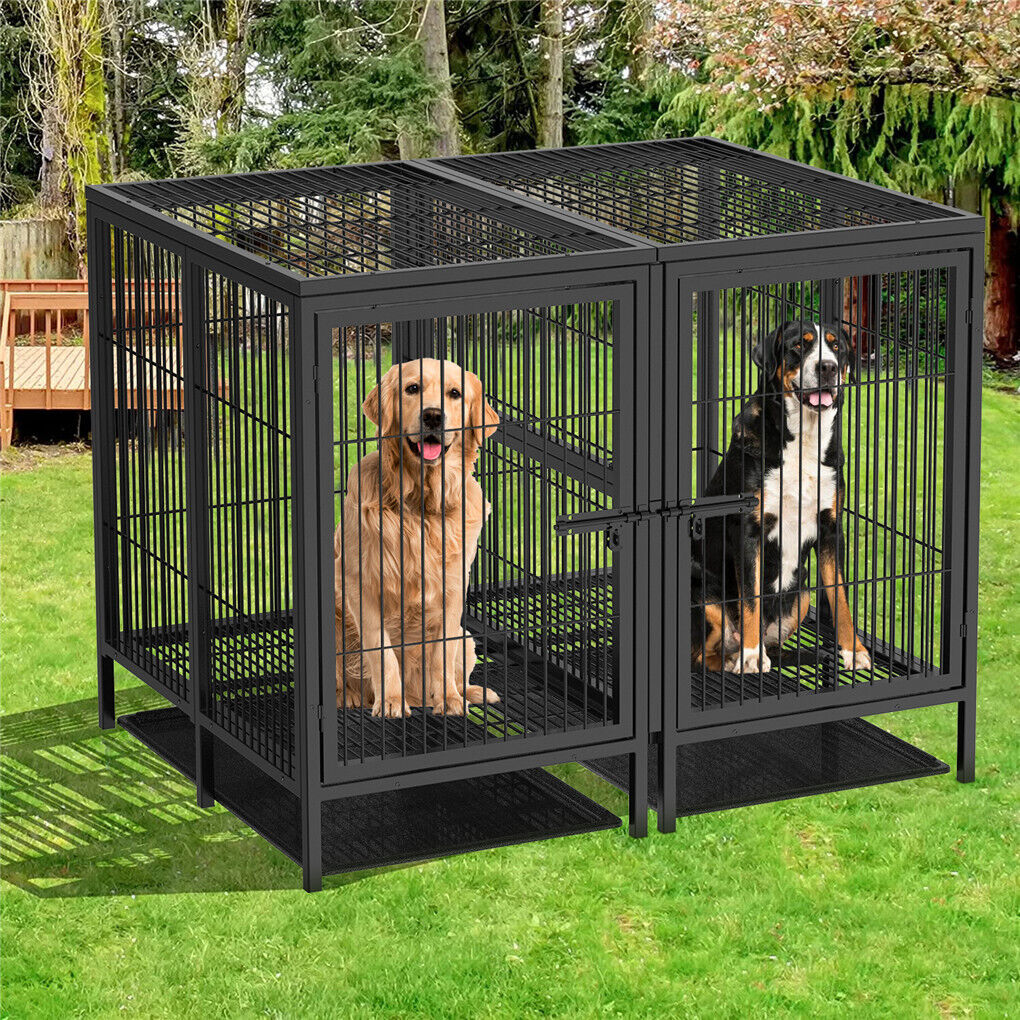 52 XXXL Heavy Duty Dog Cage Large Breed Kennel on Wheels Tristar Online
