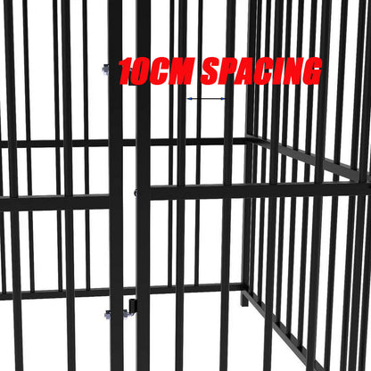 Pawhub Heavy Duty Dog Cage Black Metal Kennel Indoor Outdoor 3M Tristar Online