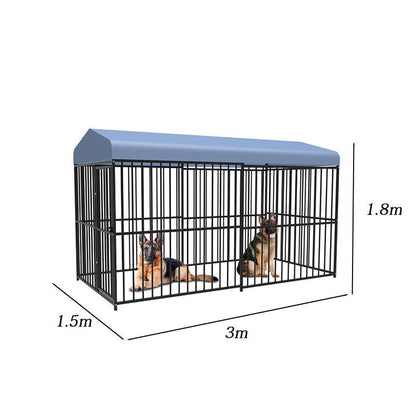 Pawhub Heavy Duty Dog Cage Black Metal Kennel Indoor Outdoor 3M Tristar Online