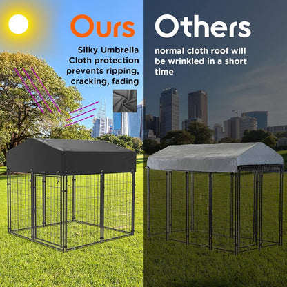 Outdoor Dog Kennel XS Pet Cage with Roof & Cover 127x120x134cm Tristar Online