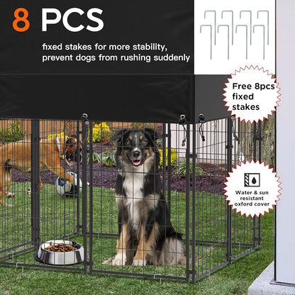 Small Outdoor Dog Kennel Pet Cage with Roof Cover 125x120x165cm Tristar Online