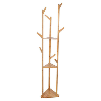 Bamboo Coat Rack Stand with Umbrella Holder - Hanging Storage Tristar Online