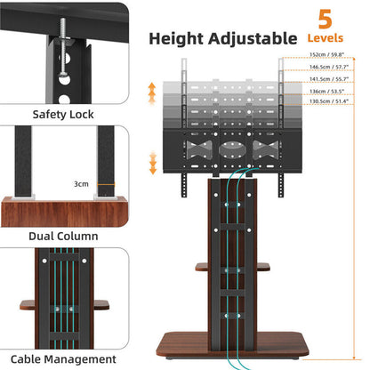 Heavy Duty TV Floor Stand Adjustable Mount 65 Black Brown Tristar Online