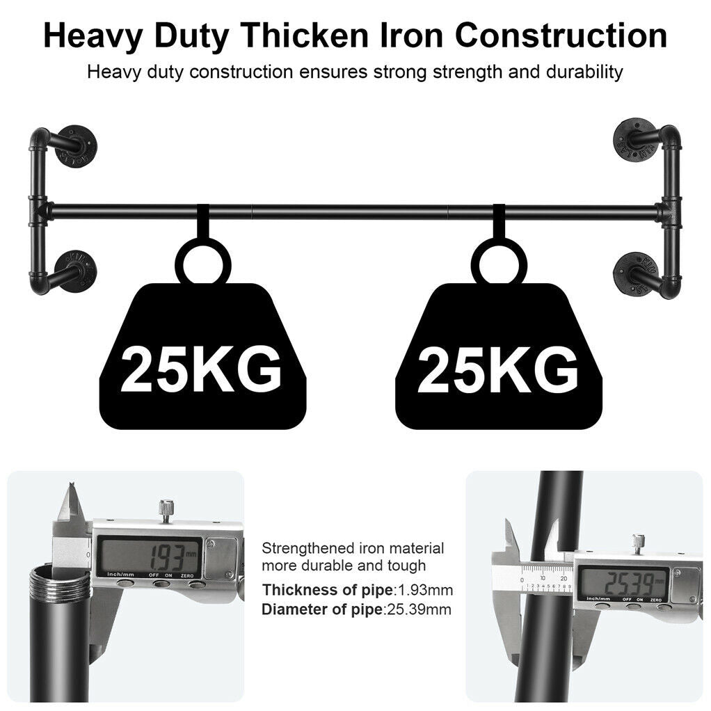 Iron Wall Mounted Clothes Rack with Shelf Garment Display Tristar Online