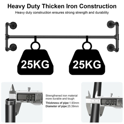 Iron Wall Mounted Clothes Rack with Shelf Garment Display Tristar Online