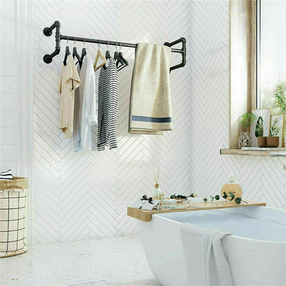 Iron Wall Mounted Clothes Rack with Shelf Garment Display Tristar Online