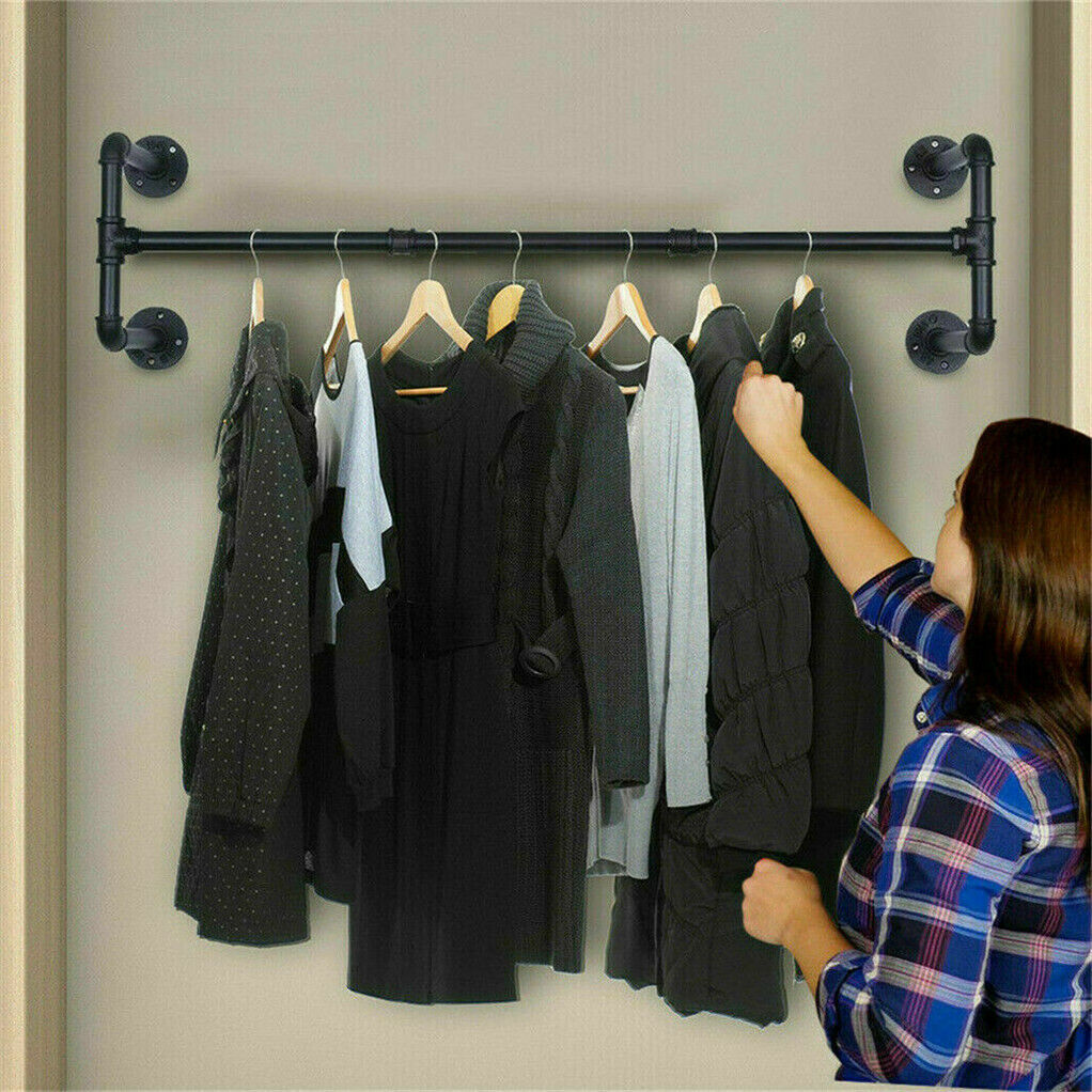 Iron Wall Mounted Clothes Rack with Shelf Garment Display Tristar Online