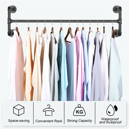 Iron Wall Mounted Clothes Rack with Shelf Garment Display Tristar Online