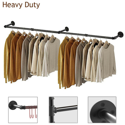 Industrial Iron Pipe Clothes Rail Vintage Wall Shelf Tristar Online