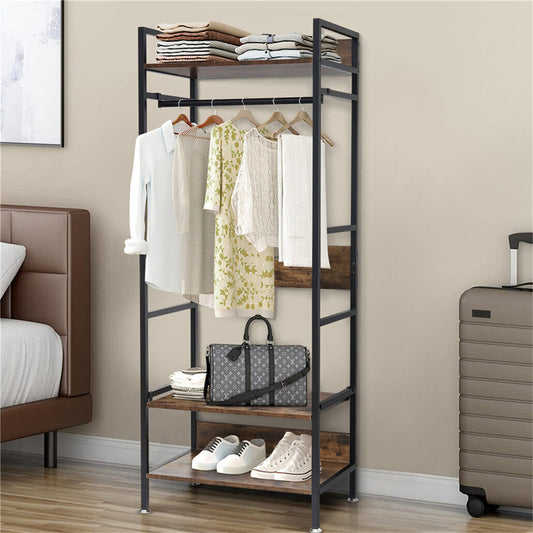 Metal Garment Rack Coat Stand MDF & Iron Organizer Tristar Online