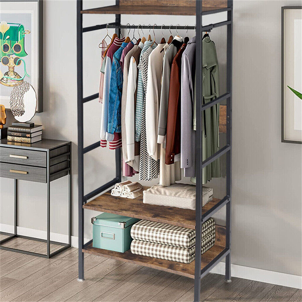Metal Garment Rack Coat Stand MDF & Iron Organizer Tristar Online